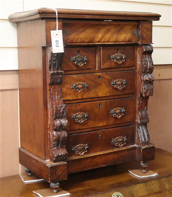 A Victorian mahogany miniature chest W.50cm